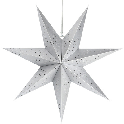 Decorative Star Paper Slotted Silver 60 cm