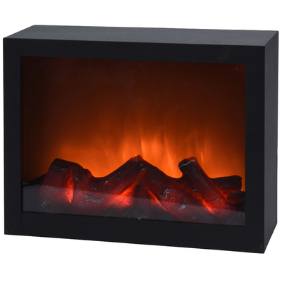 Kominek elektryczny LED czarny 29x23 cm