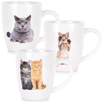 Mugs Ceramic Cats 220 ml 3 pcs