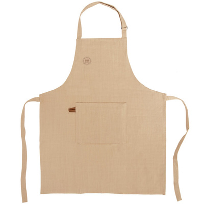 Fartuch kuchenny bawełniany wiązany beżowy