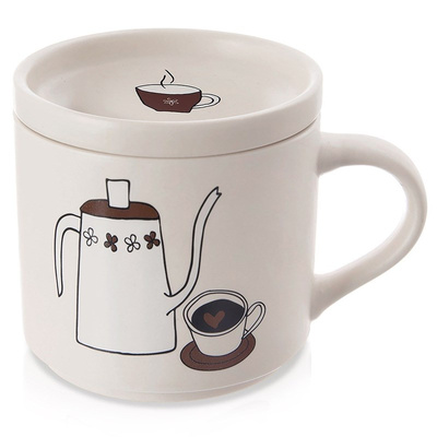 Mug with Lid Porcelain 420 ml