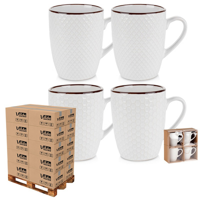 Mugs Ceramic White 400 ml 4 pcs (pallet of 320 pcs)