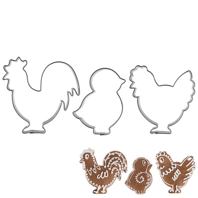 Cookie Cutters Rooster Hen Chick 3 pcs