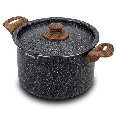 Pot Granite with Straining Lid NATURE 22 cm, 5 l