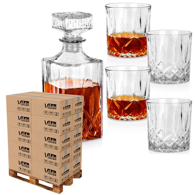Karafka i szklanki do whisky szklane 900 ml + 4x300 ml 5 el. (paleta 192 szt.)