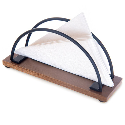 Napkin Holder Wooden Metal Black RADKA 16x5x8 cm