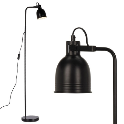 Lampa podłogowa metalowa czarna 129 cm