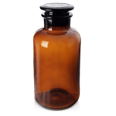 Food Container Glass Brown with Wide-Neck Stopper 1 l