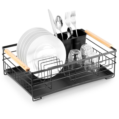 Dish Drainer Rack Black 43x28.5x14.5 cm