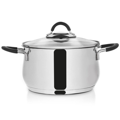 Pot Steel with Glass Lid DALIE 20 cm, 3.7 l