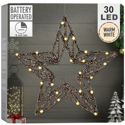 Lighted Star Gold 30 LED 40 cm