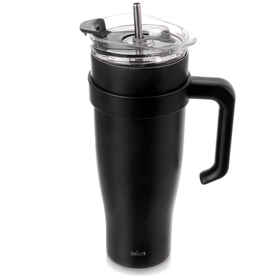 Travel Mug Steel Black with Handle TERMO 1.2 l