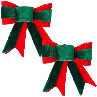 Decorative Bow Christmas Velvet 11.5x13 cm 2 pcs