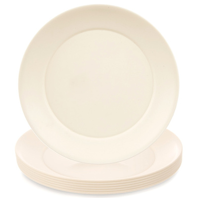 Talerze obiadowe płytkie plastikowe kremowe SANDY 23,5cm 6 szt.
