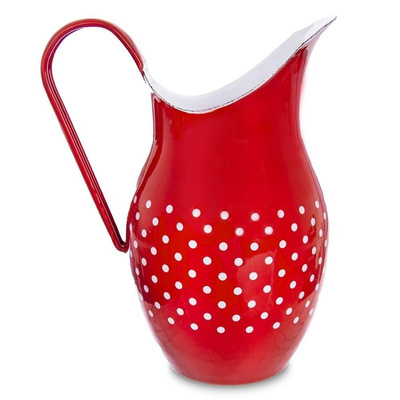 Jug Enamel Red Polka Dots TECKA 2.5 l