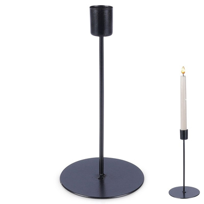 Candle Holder Metal Black 20 cm