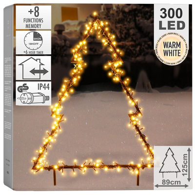 Luminous Outdoor Christmas Tree Metal 300 LED 125 cm