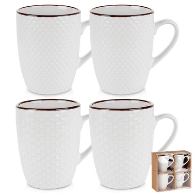 Mugs Ceramic White 400 ml 4 pcs