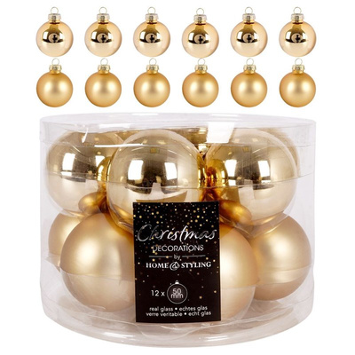 Christmas Baubles Glass Golden 5 cm 12 pcs