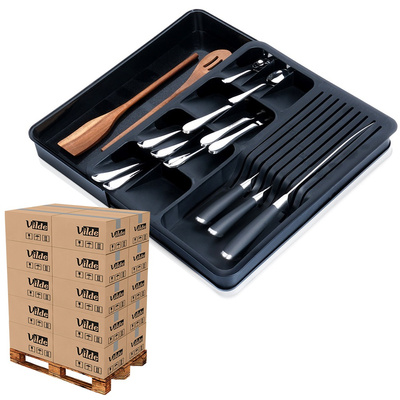Cutlery Drawer Organiser Sliding Black 40x31 cm (pallet of 144 pcs)