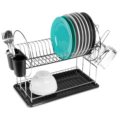 Dish Drainer Rack 2-Level Black ACER 50x23,5x36 cm