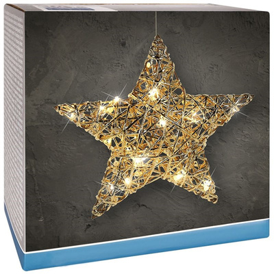 Lighted Star Gold 20 LED 30 cm