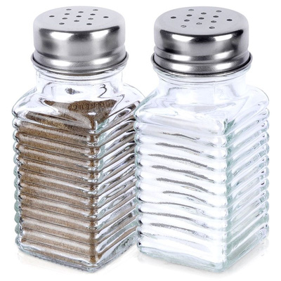 Salt and Pepper Shakers Glass 2 pcs