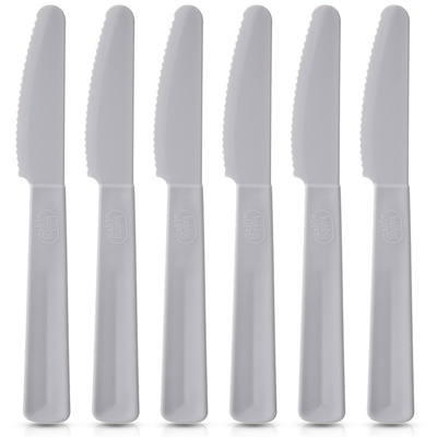 Noże stołowe plastikowe szare SANDY 6 szt.