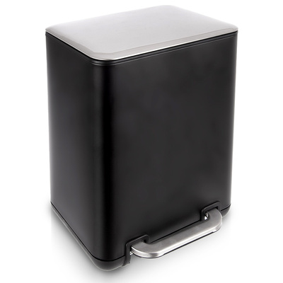 Kosz na śmieci z pedałem stalowy czarny BLACK 20 l