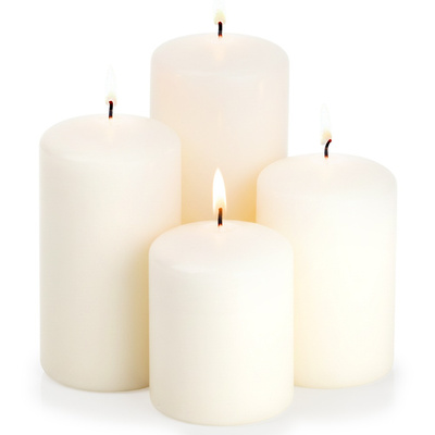 Candles Block White Odourless 4 pcs