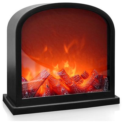 Led Electric Fireplace Black with Timer 30x28 cm