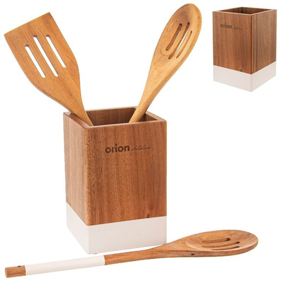 Utensil Holder Wooden WHITELINE