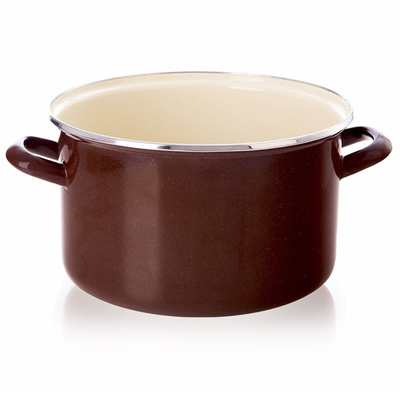 Enamel pot BROWN 26 cm, 6.5 l