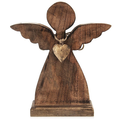 Figurine Wooden Christmas Angel MANGO 27x30 cm