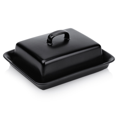 Butter Dish Ceramic Black