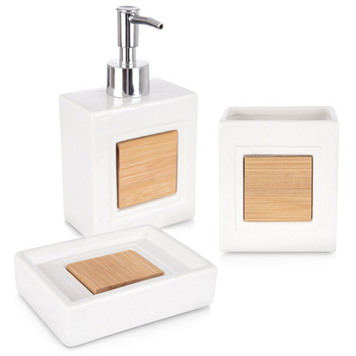 Bathroom Accessory Set Dolomite White 3 pcs