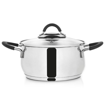 Pot Steel with Glass Lid DALIE 18 cm, 2.6 l