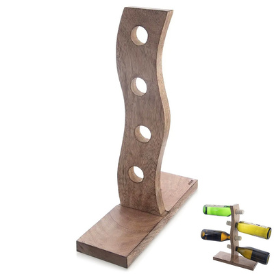 Wine Rack Wooden for 4 Bottles MANGO 30.5x39.5 cm