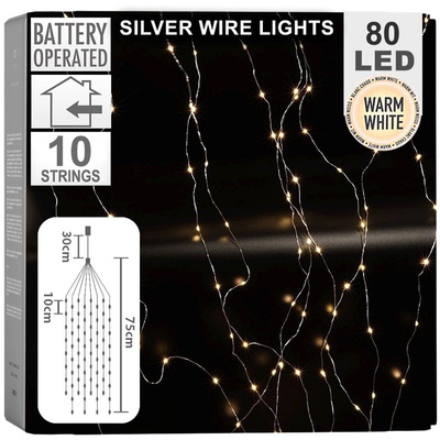 Christmas Tree Lights Wires 80 LED 75 cm