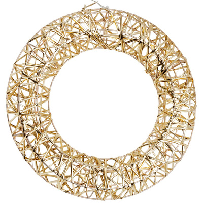 Wianek świąteczny świecący złoty 20 LED 30 cm