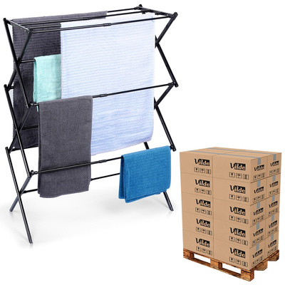 Suszarka na pranie metalowa czarna pionowa rozsuwana 44,5-75x37,5x105 cm (paleta 200 szt.)