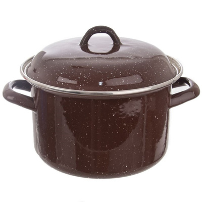 Pot Enamel with Lid Brown BROWN 18 cm, 2.5 l
