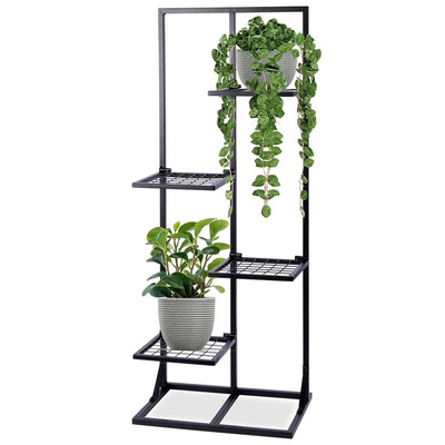 Plant Stand Metal Black 4-Level 102 cm