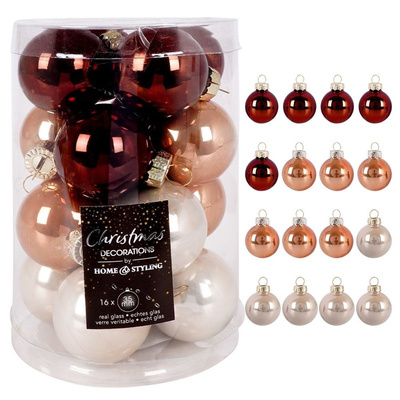 Christmas Baubles Glass Amber 3,5 cm 16 pcs