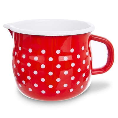 Mug Enamel Red Polka Dots TECKA 1.9 l