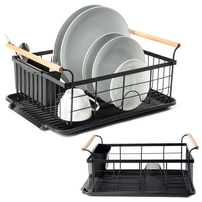 Dish Drainer Rack Black 42.5x29.5x19 cm