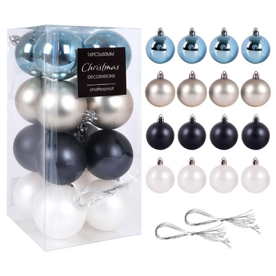 Bombki choinkowe niebieskie nietłukące 5 cm 16 szt.