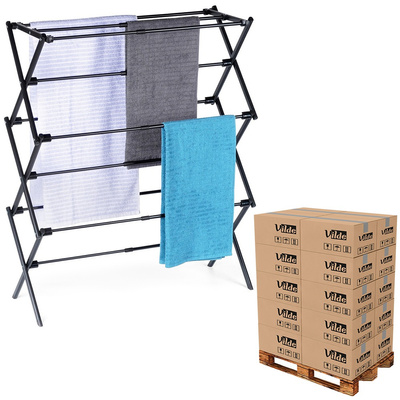Suszarka na pranie metalowa czarna pionowa rozsuwana 47-78x94 cm (paleta 180 szt.)