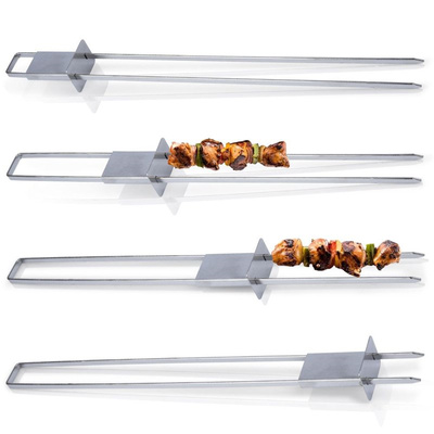 BBQ Skewers Steel Double 36 cm 4 pcs