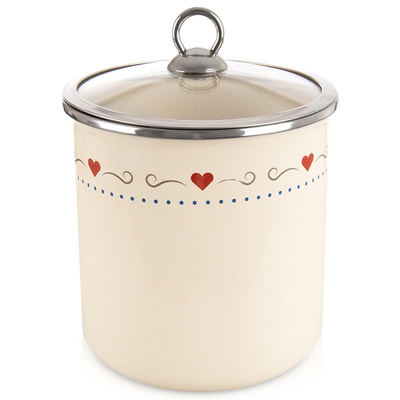 Food Container Enamel with Glass Lid TONCA 1.4 l